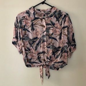 American Eagle Crop Tie Hawaiian Shirt